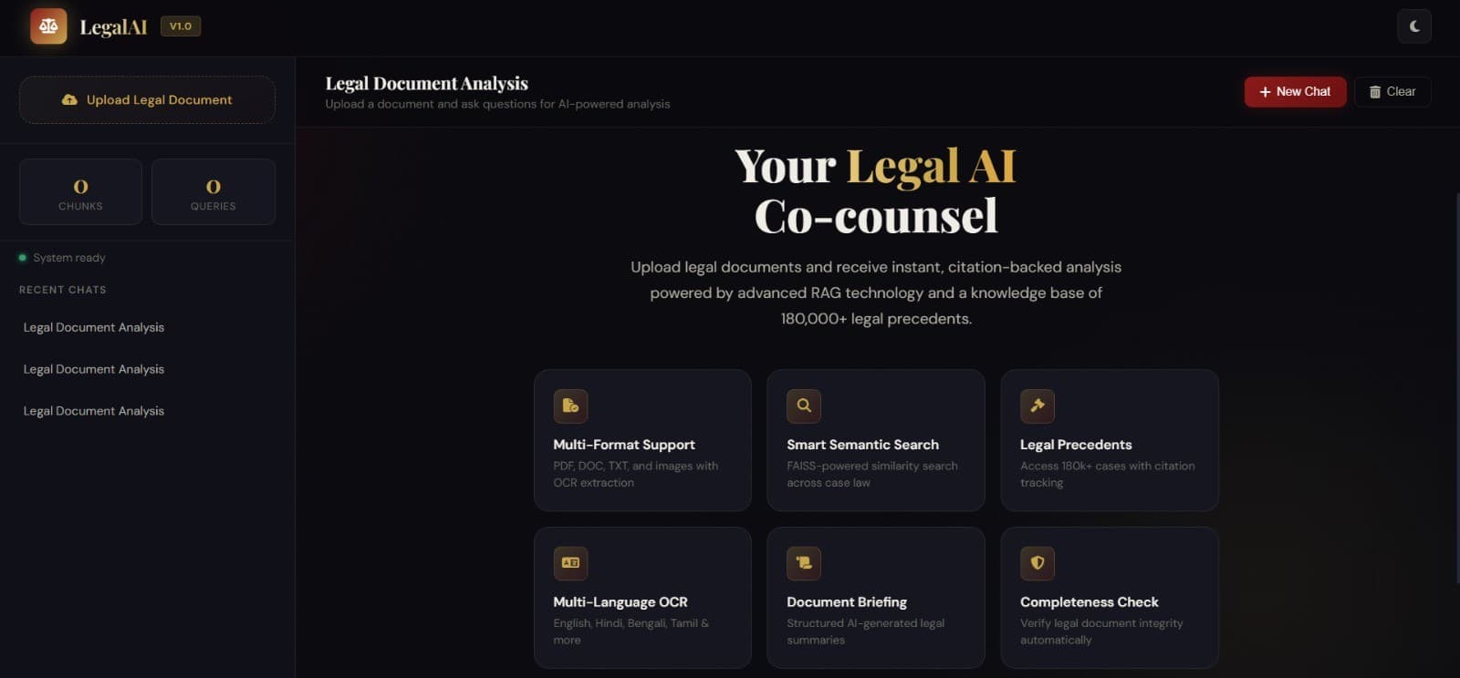 LegalDOC-RAG application screenshot