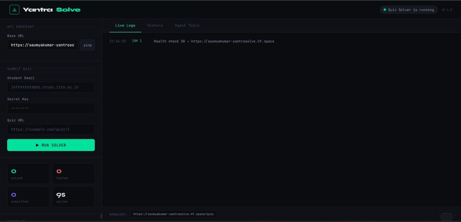 YantraSolve application screenshot